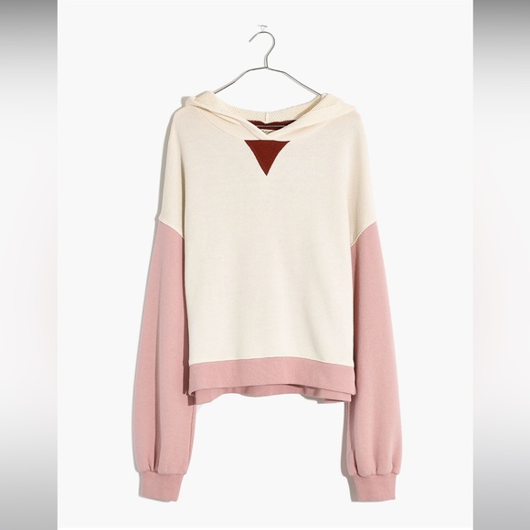 Madewell MWL Airyterry Hoodie Sweatshirt in Colorblock - Picture 3 of 9